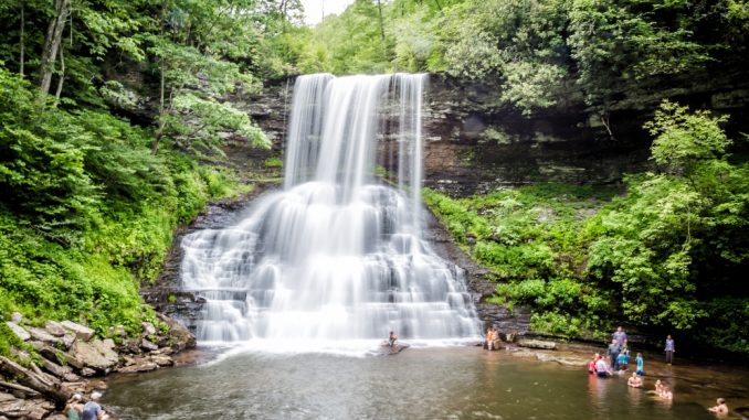 Cascade Falls and Trail Image Showing A Beautiful View of Water Falls, in East Virginia