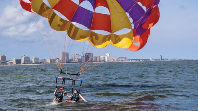 Image of Adventurous Parasialing in Potomac River